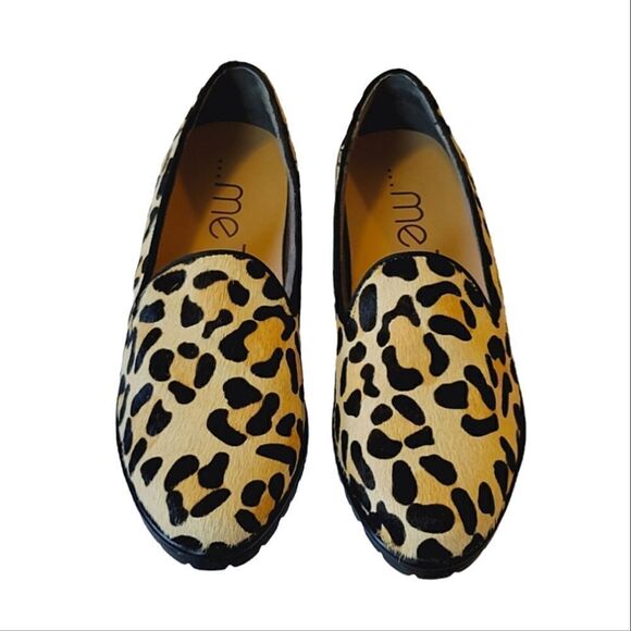 Me Too Cario Calf Hair Leather Leopard Print Slip-on Loafer Shoe Size 7.5 - Picture 3 of 9